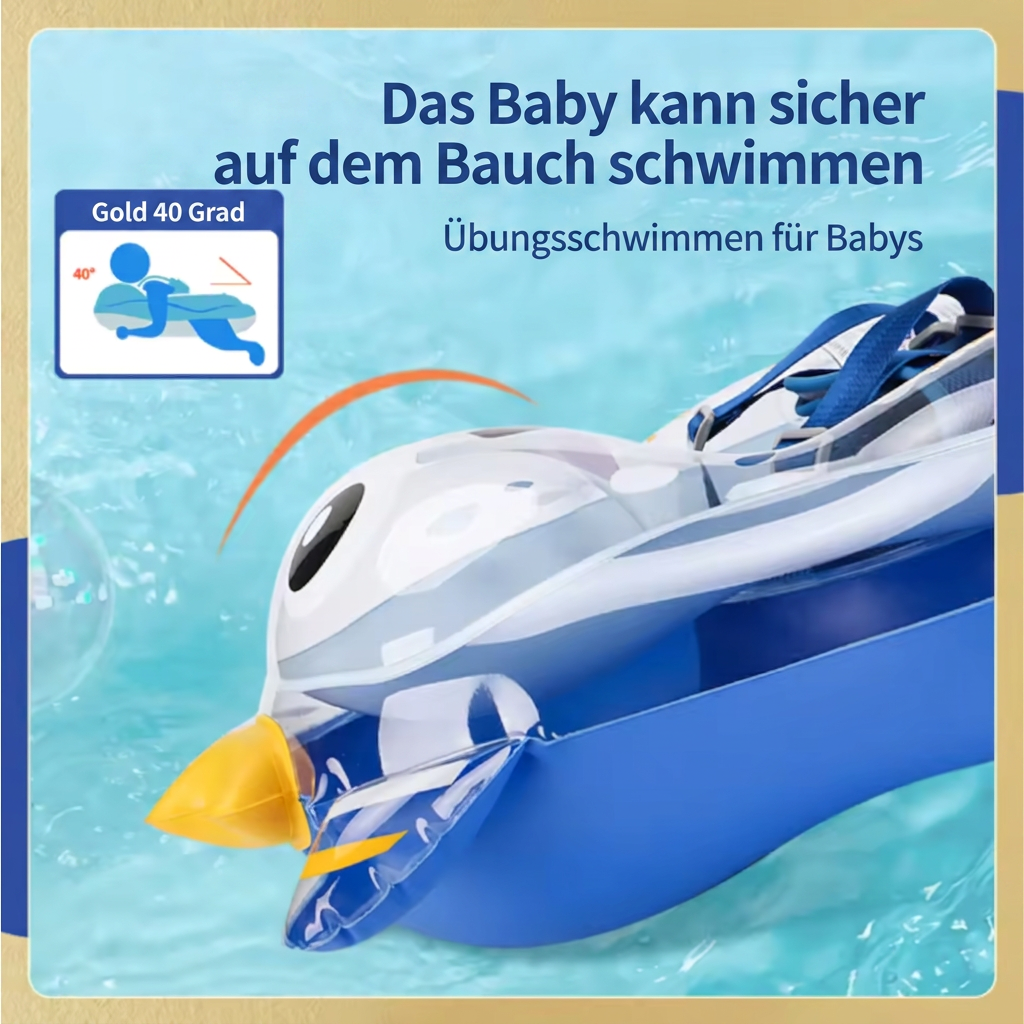 Aufblasbarer Baby-Schwimmring mit Schultergurten & Sonnendach, Sicherer Pool-Sitz für Babys