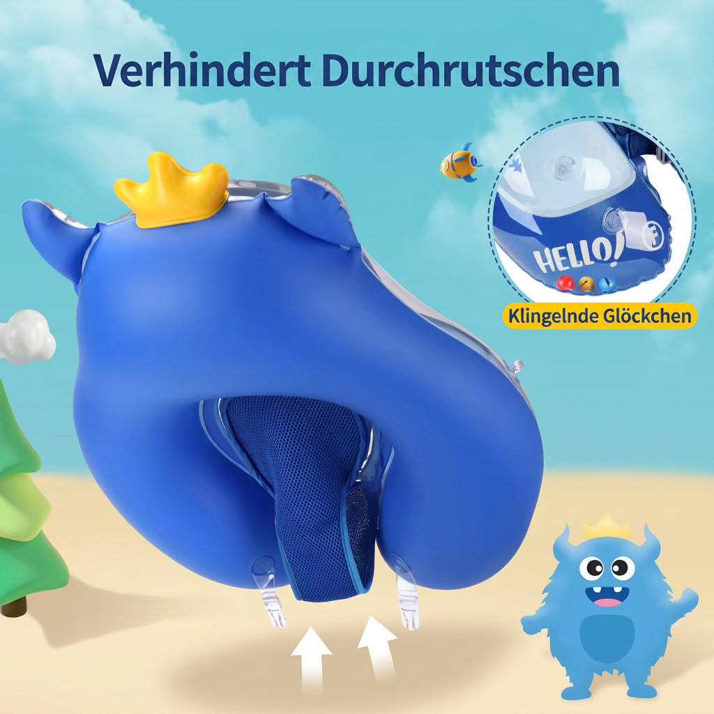 Aufblasbarer Baby-Schwimmring mit Schultergurten & Sonnendach, Sicherer Pool-Sitz für Babys